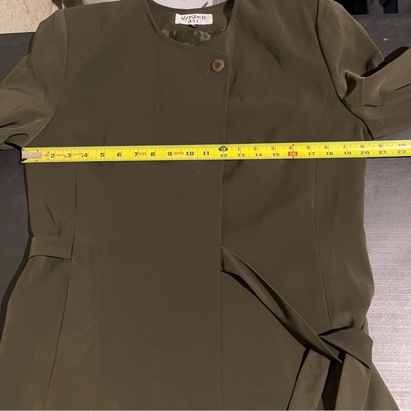Kasper Women's Green Wrap around Belted Jacket Blazer 10 - Picture 7 of 9
